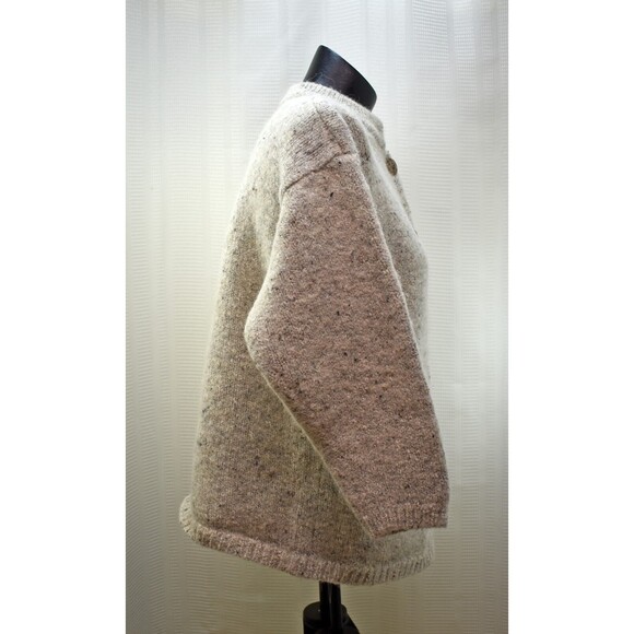 Design Options Natural Wool Cotton Alpaca Button-Front Cardigan Sweater L - Picture 4 of 8